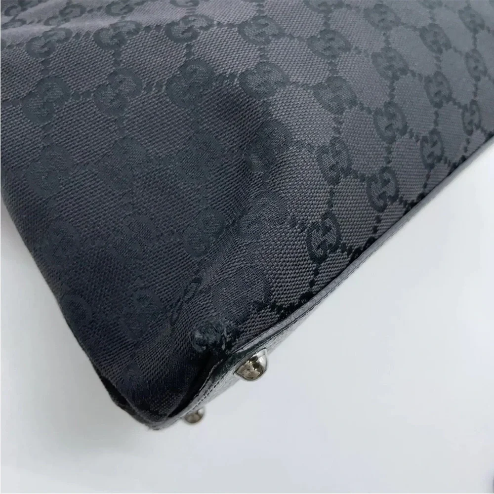 Gucci eclipse black canvas tote bag